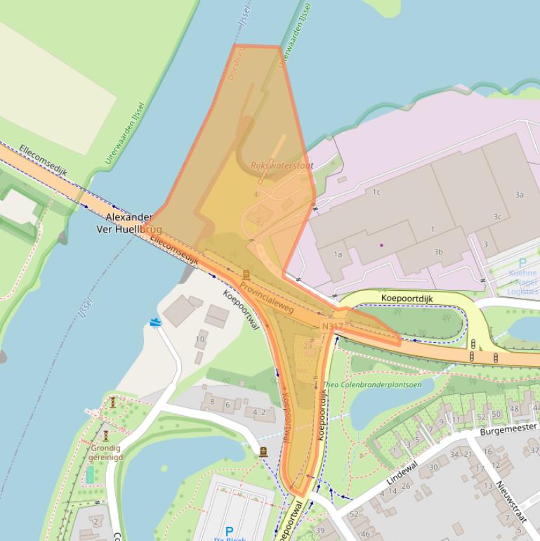 Kaart van postcodegebied 6981AA.