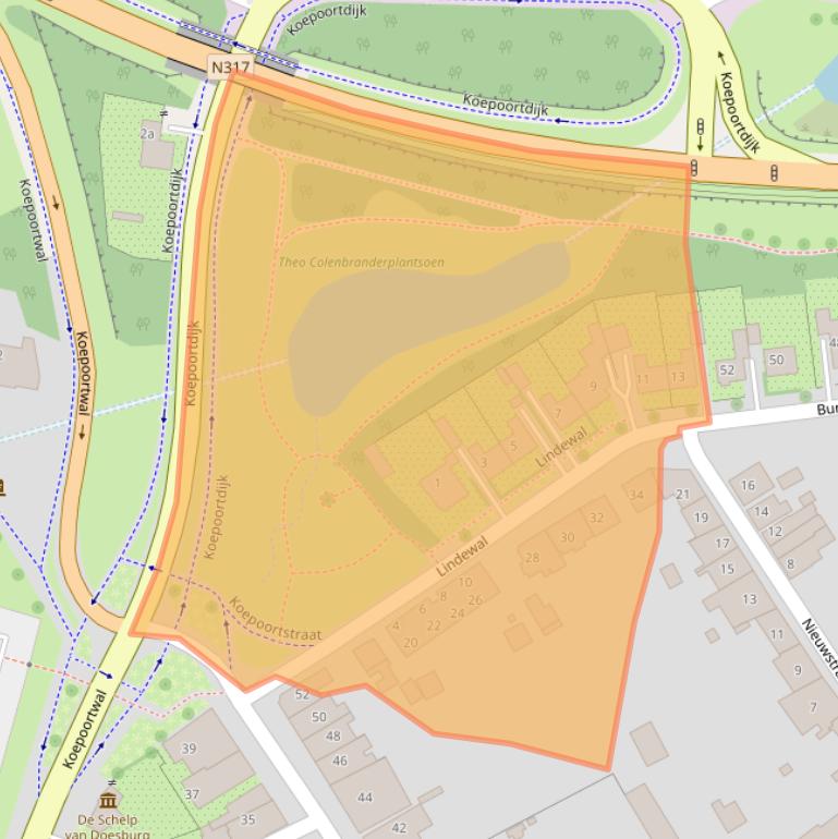 Kaart van postcodegebied 6981AB.