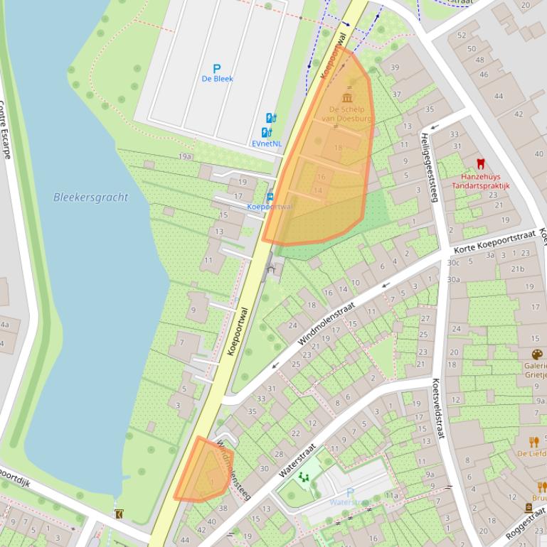 Kaart van postcodegebied 6981BB.