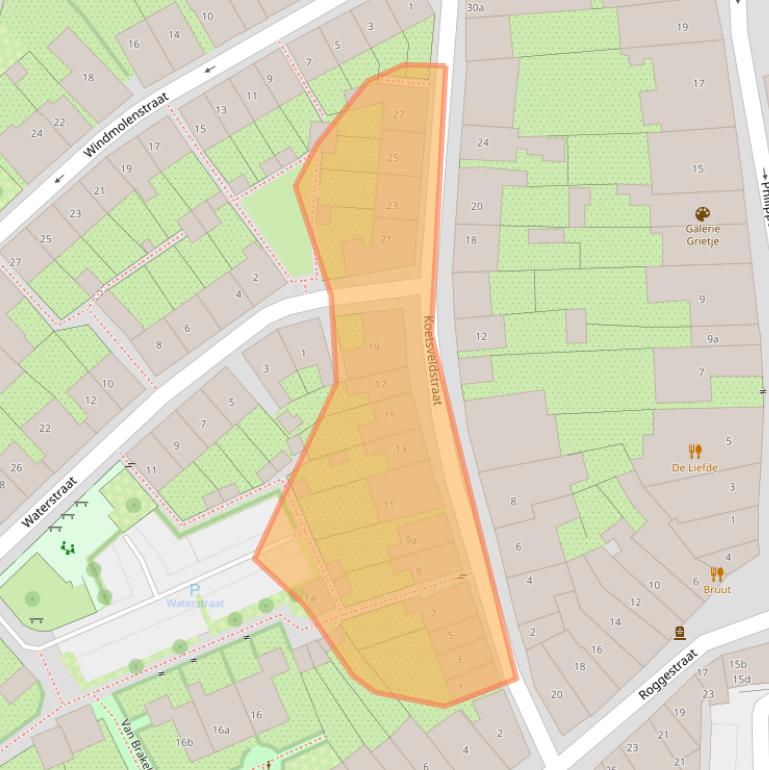 Kaart van postcodegebied 6981BE.