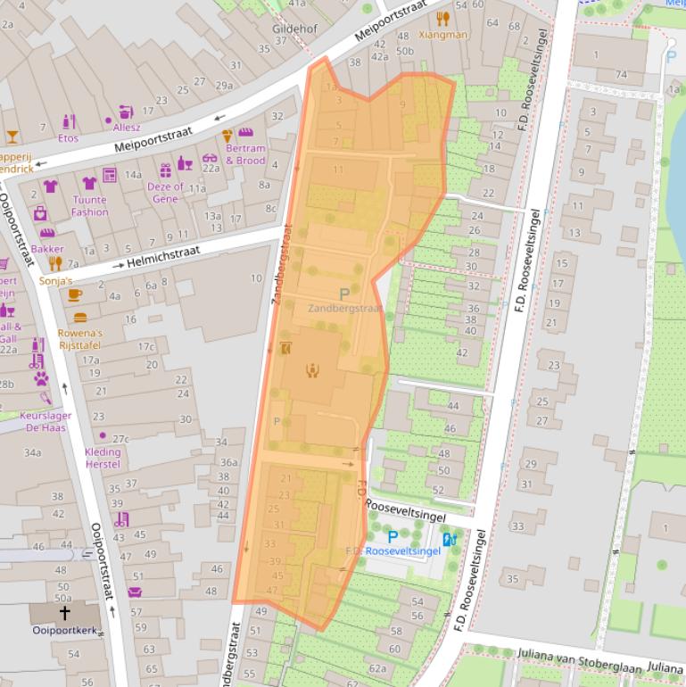 Kaart van postcodegebied 6981DN.