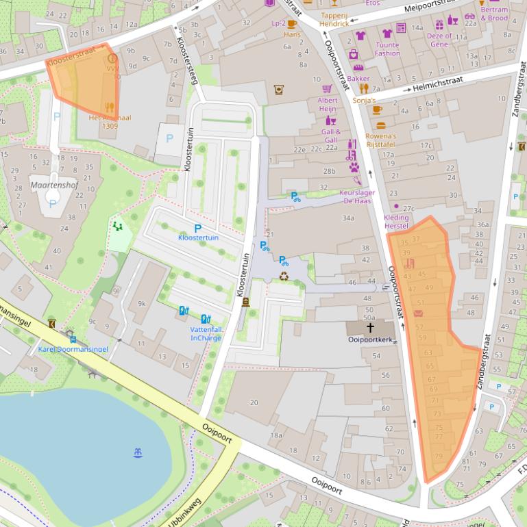 Kaart van postcodegebied 6981DT.