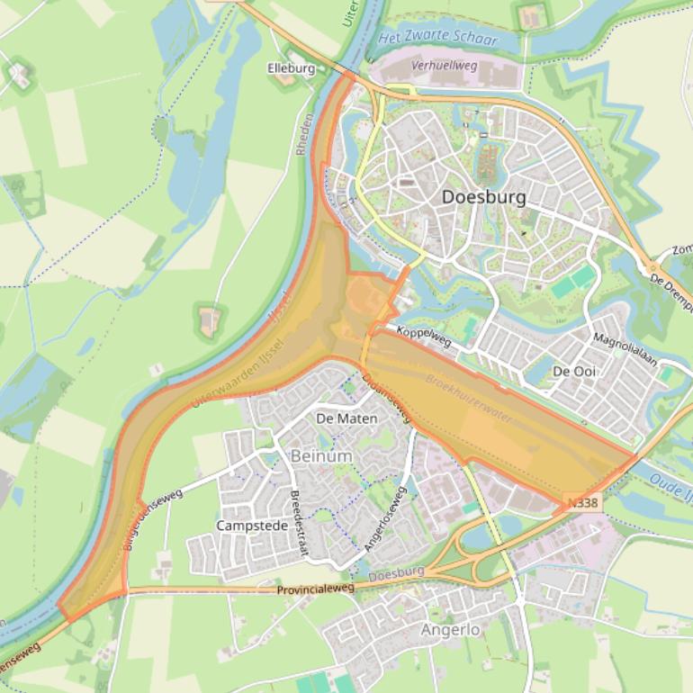 Kaart van postcodegebied 6981EC.