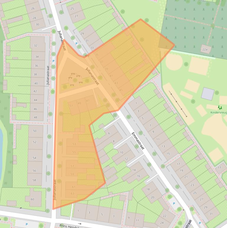 Kaart van postcodegebied 6981EN.