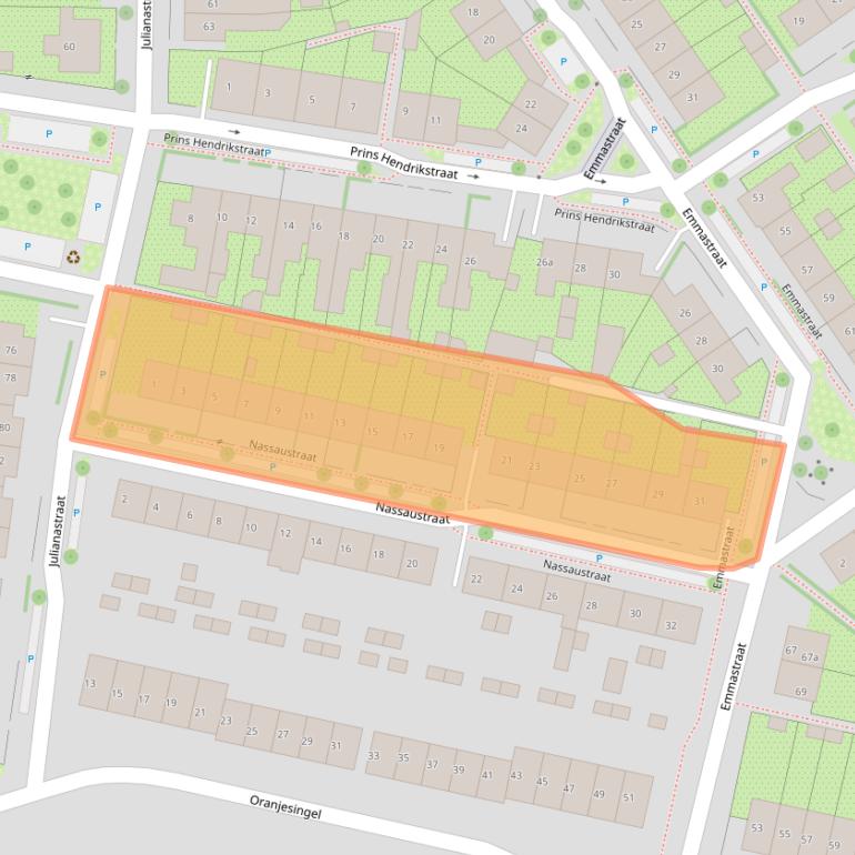 Kaart van postcodegebied 6981ET.