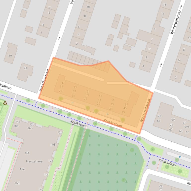 Kaart van postcodegebied 6981HB.