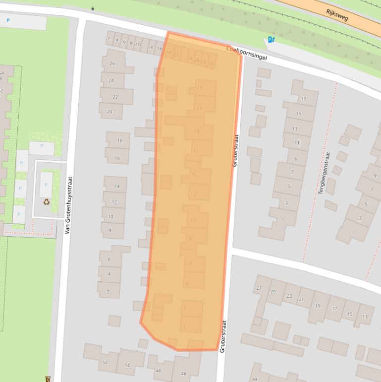 Kaart van postcodegebied 6981KB.