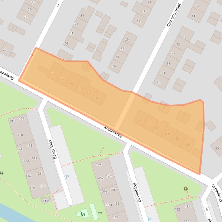 Kaart van postcodegebied 6982AB.