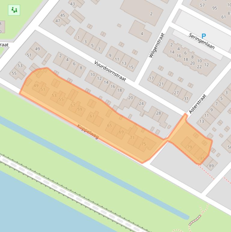 Kaart van postcodegebied 6982AC.