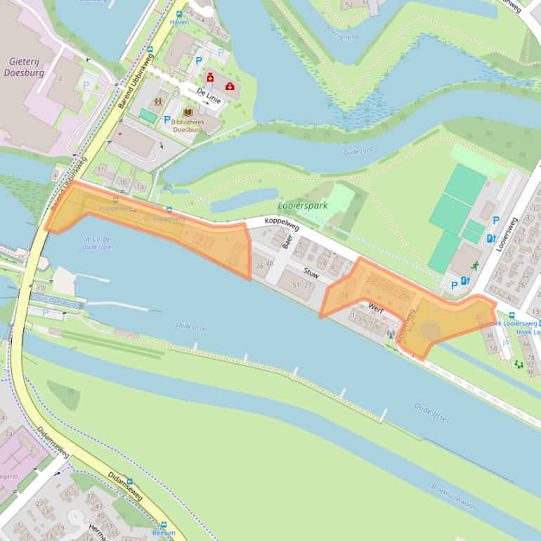 Kaart van postcodegebied 6982AE.