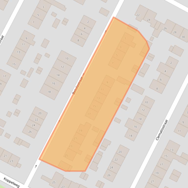 Kaart van postcodegebied 6982AS.