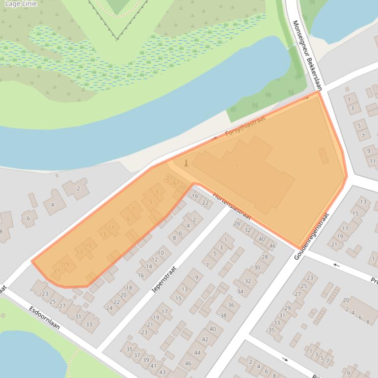 Kaart van postcodegebied 6982BA.