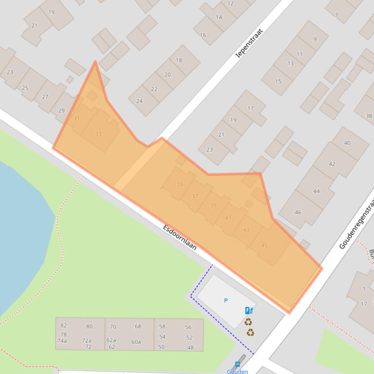 Kaart van postcodegebied 6982BD.