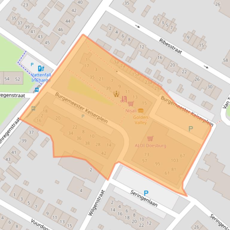 Kaart van postcodegebied 6982BM.