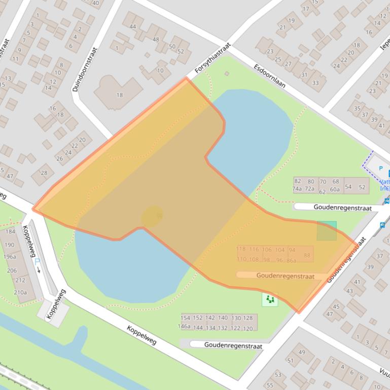 Kaart van postcodegebied 6982BT.