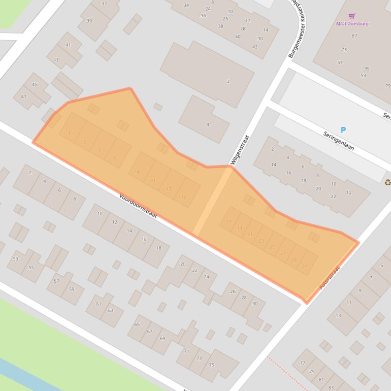 Kaart van postcodegebied 6982BW.