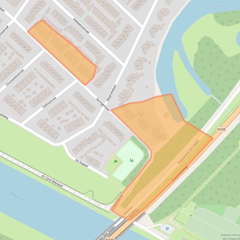 Kaart van postcodegebied 6982CA.