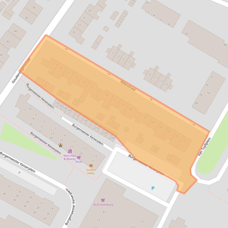 Kaart van postcodegebied 6982CE.