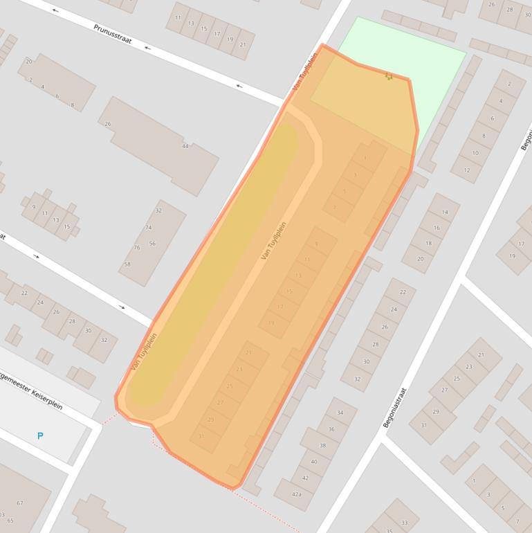 Kaart van postcodegebied 6982CN.
