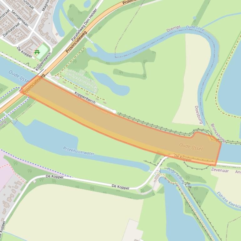 Kaart van postcodegebied 6982CZ.