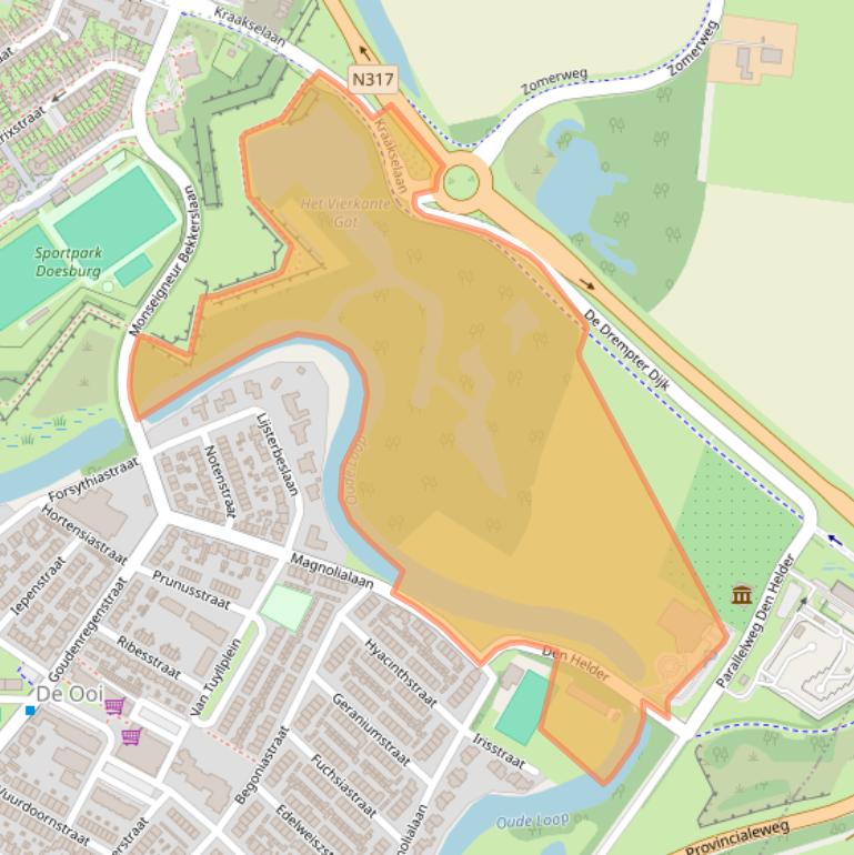 Kaart van postcodegebied 6982DT.