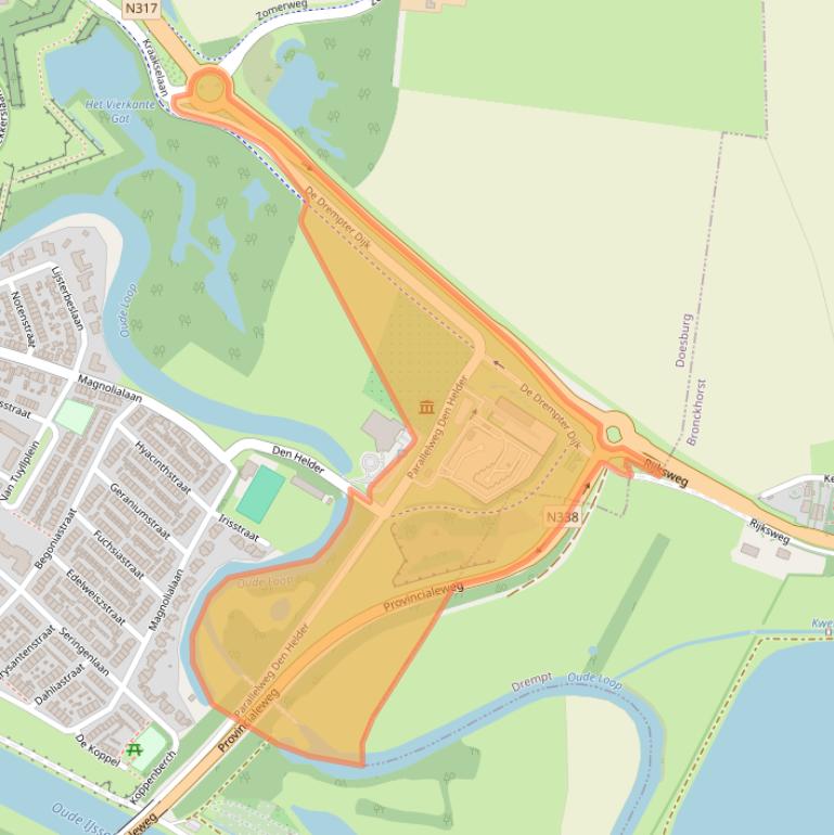 Kaart van postcodegebied 6982DV.