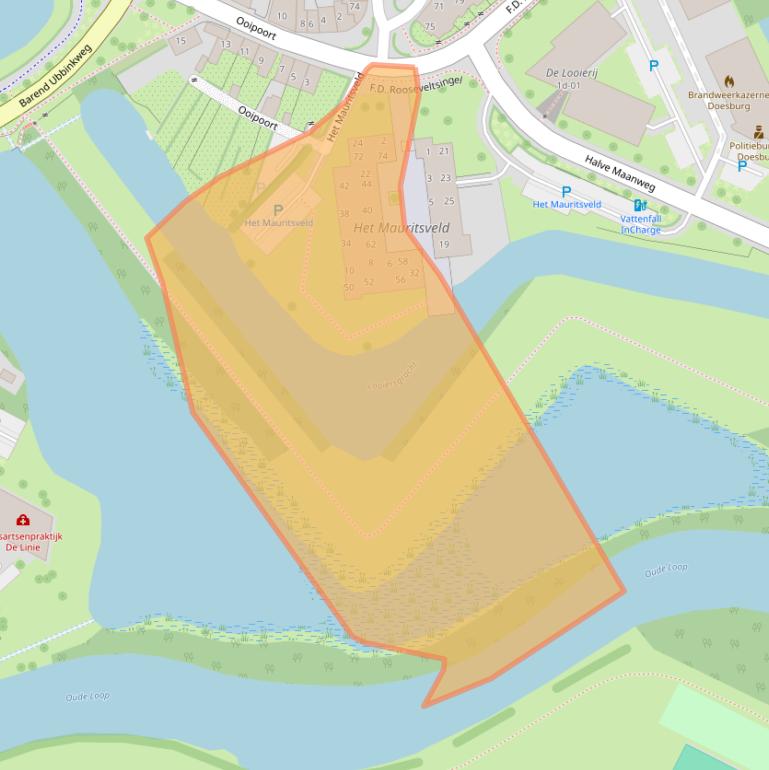 Kaart van postcodegebied 6982EB.