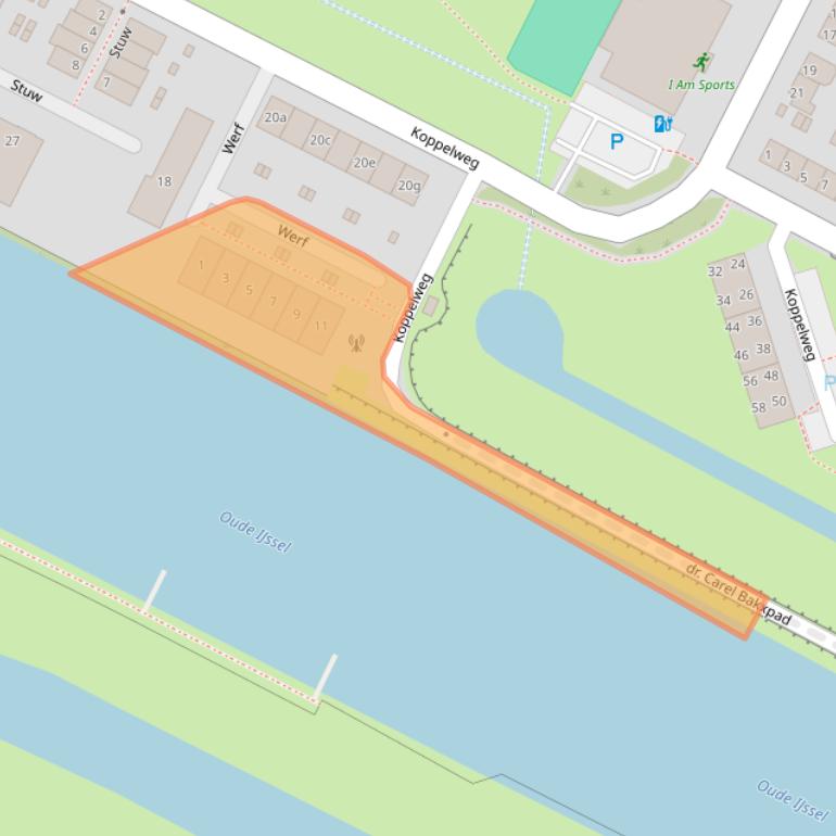 Kaart van postcodegebied 6982JD.