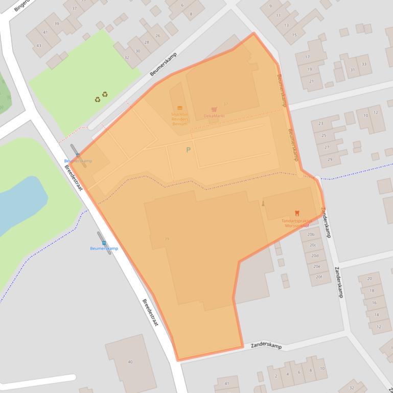 Kaart van postcodegebied 6983AC.