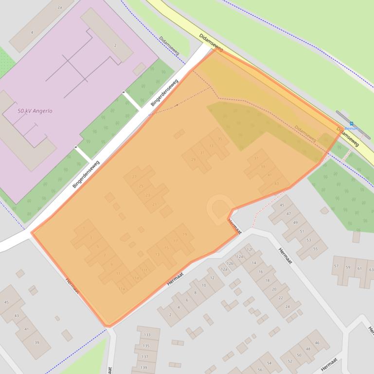 Kaart van postcodegebied 6983AE.