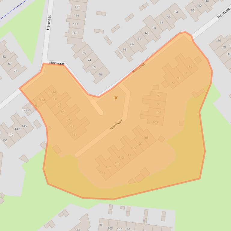 Kaart van postcodegebied 6983AH.