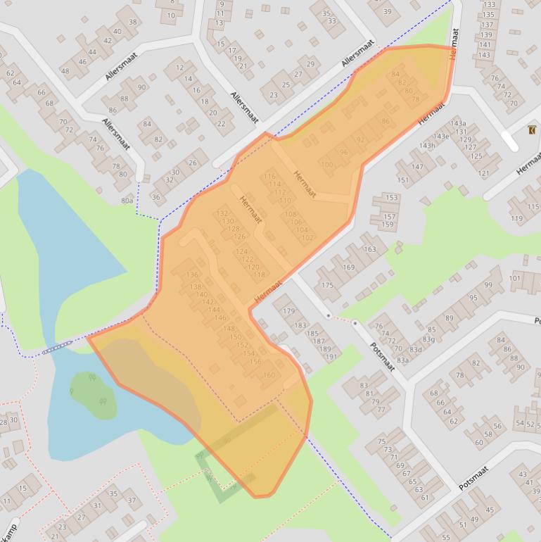 Kaart van postcodegebied 6983AN.