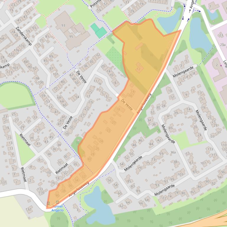 Kaart van postcodegebied 6983BA.