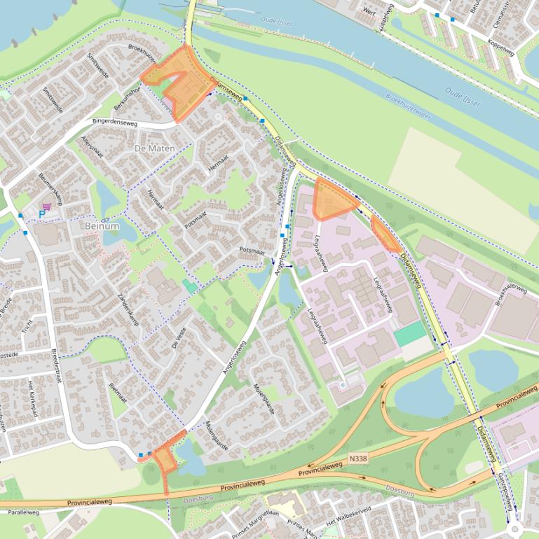 Kaart van postcodegebied 6983BB.