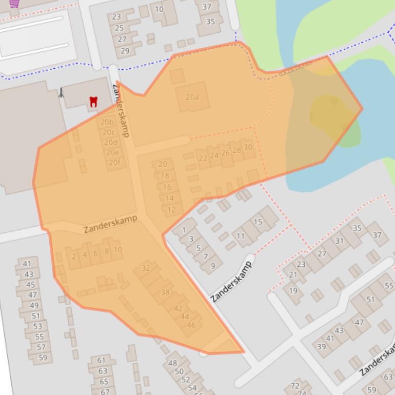 Kaart van postcodegebied 6983BC.