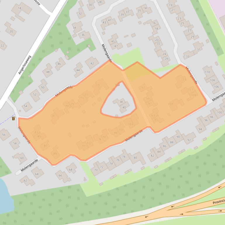 Kaart van postcodegebied 6983BE.