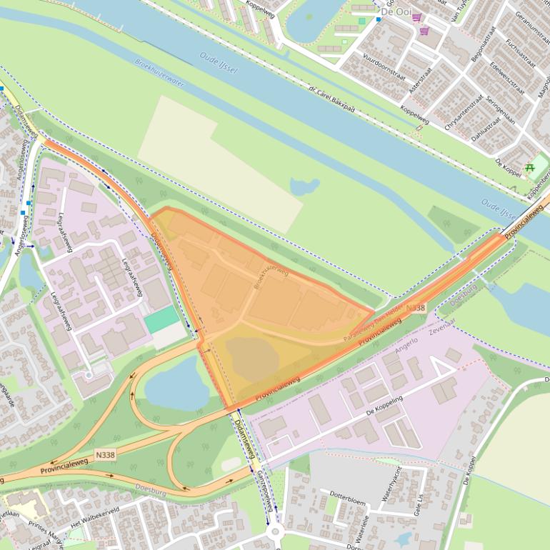 Kaart van postcodegebied 6983BM.