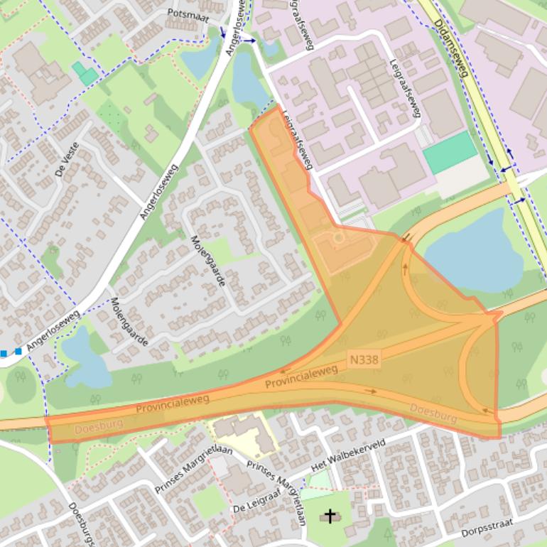 Kaart van postcodegebied 6983BP.