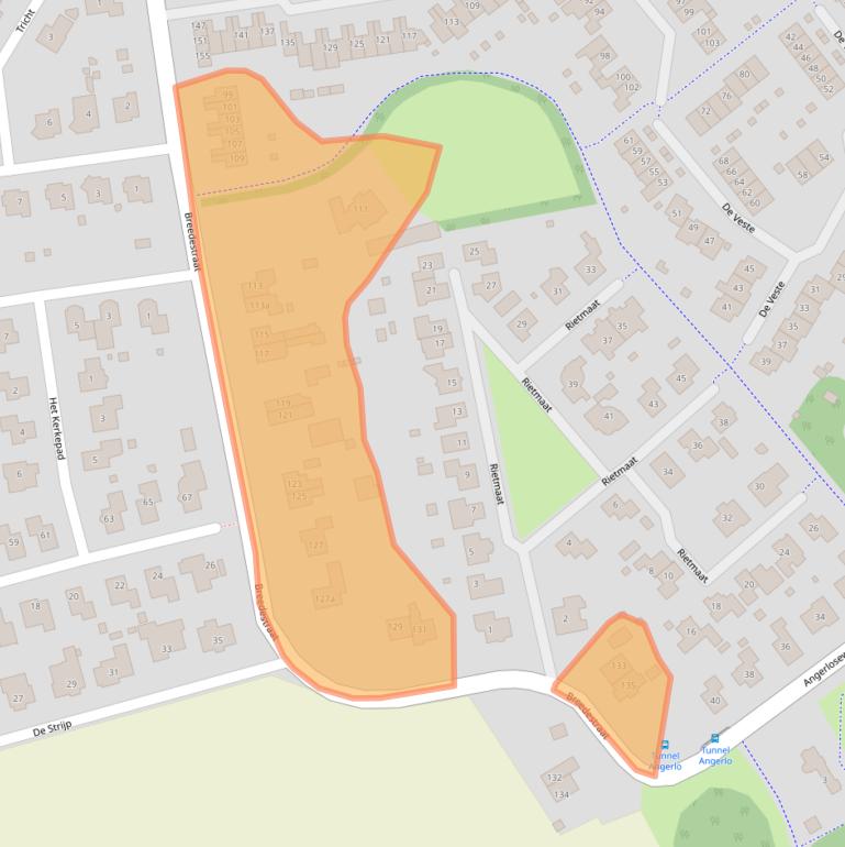 Kaart van postcodegebied 6983BZ.