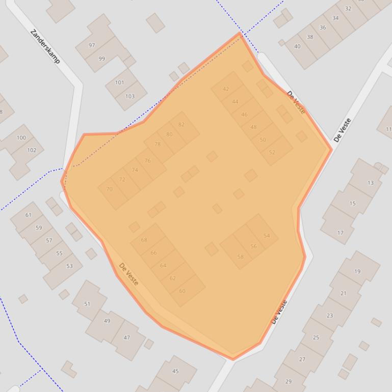 Kaart van postcodegebied 6983DD.