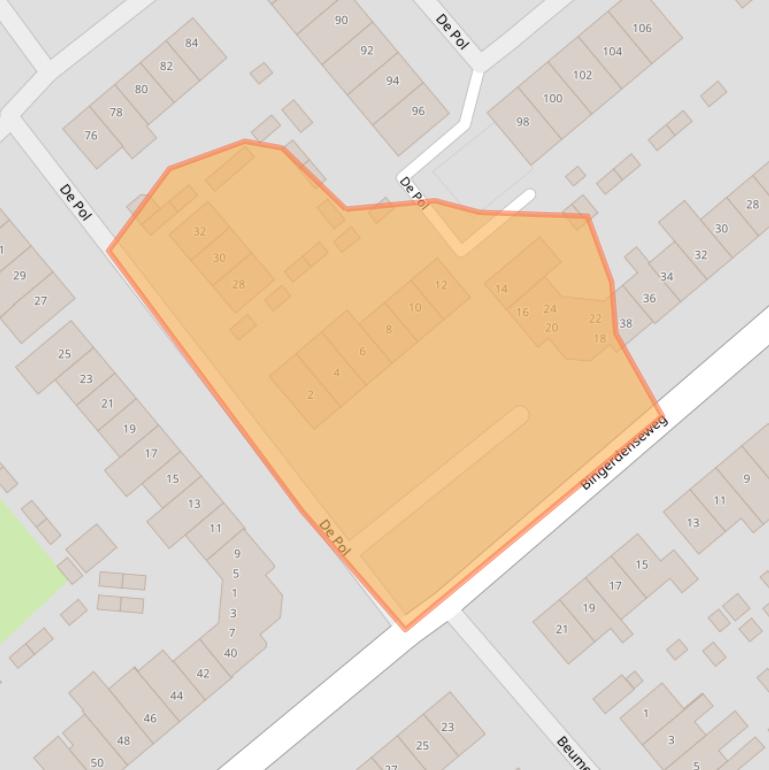 Kaart van postcodegebied 6983ED.