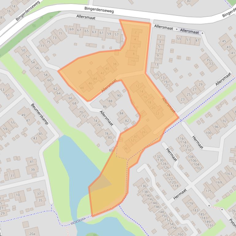 Kaart van postcodegebied 6983GC.