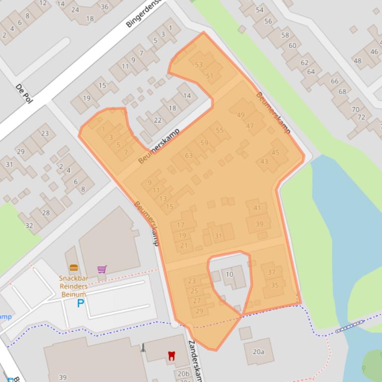 Kaart van postcodegebied 6983GE.