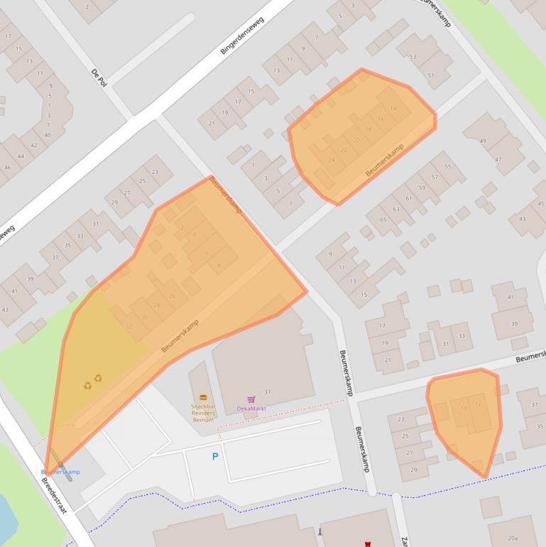 Kaart van postcodegebied 6983GG.