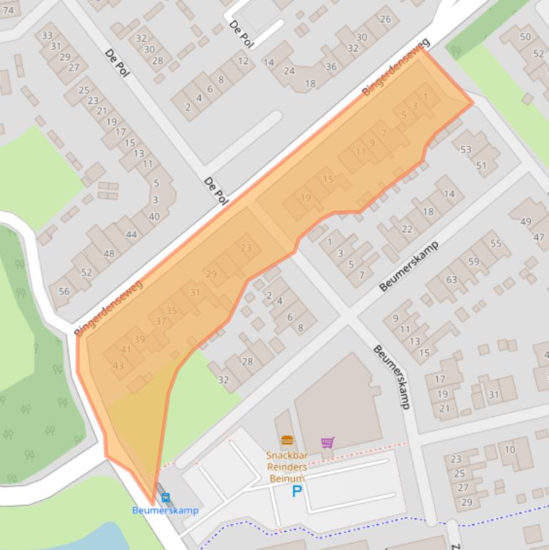 Kaart van postcodegebied 6983GH.