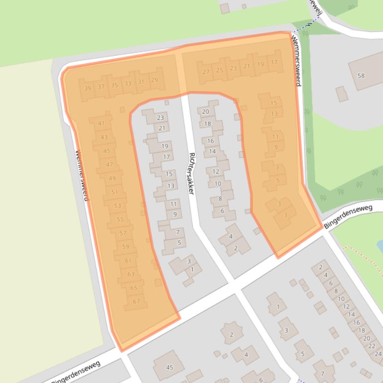 Kaart van postcodegebied 6983HB.