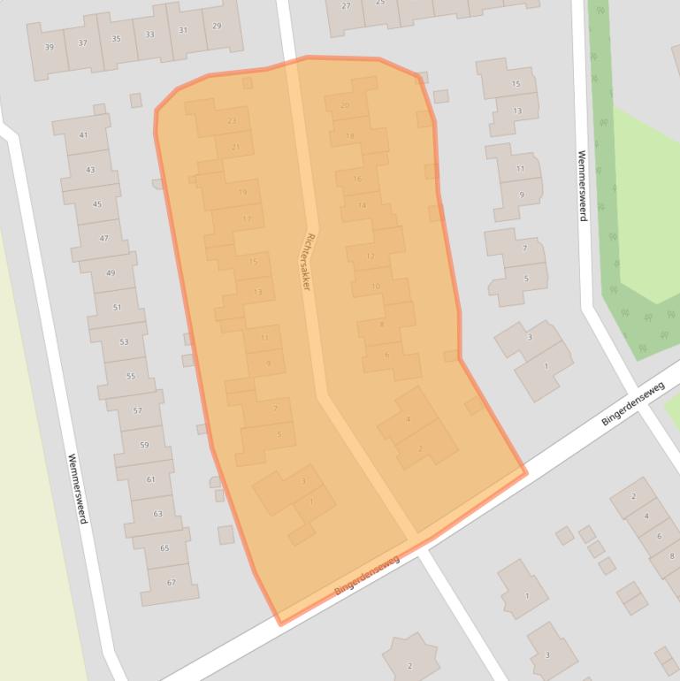 Kaart van postcodegebied 6983HC.