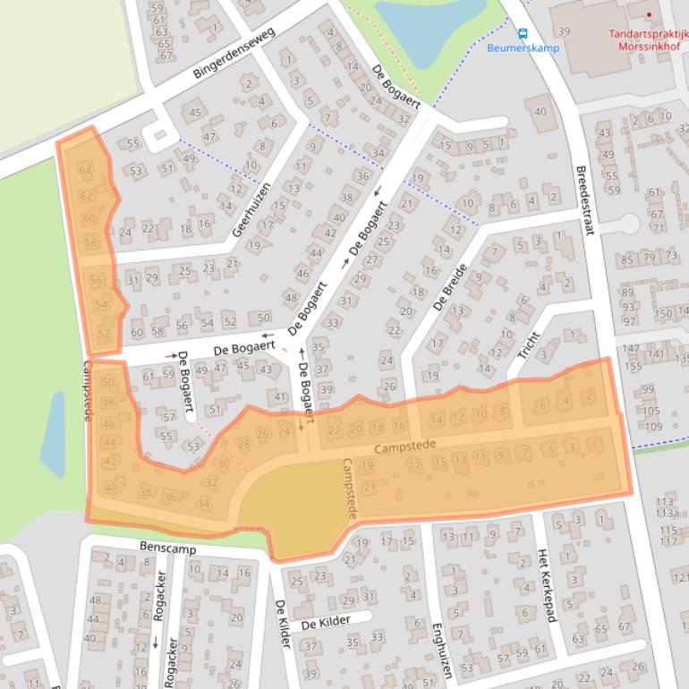 Kaart van postcodegebied 6983HJ.