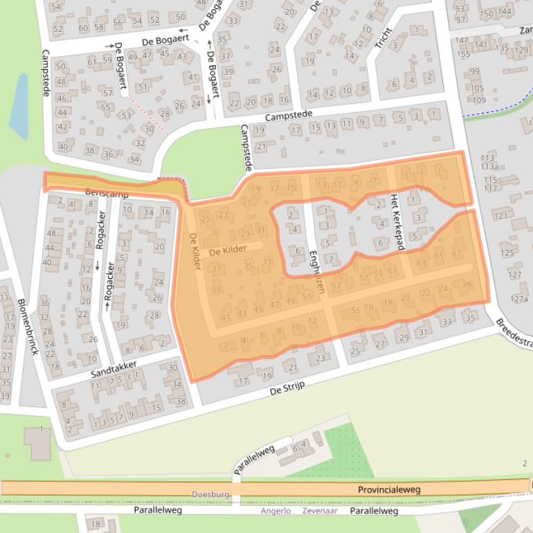 Kaart van postcodegebied 6983HK.