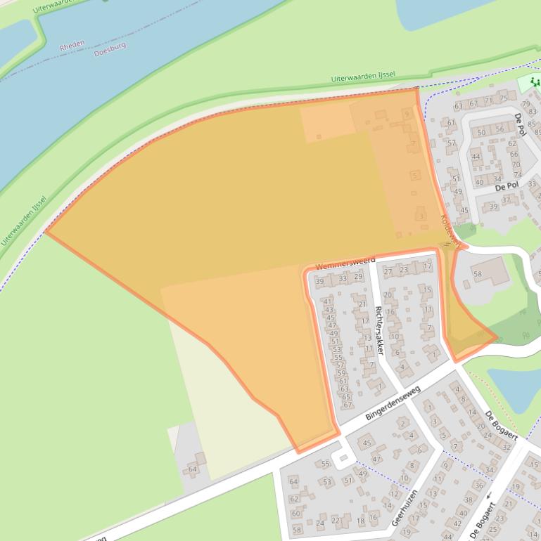 Kaart van postcodegebied 6983HN.